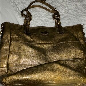 Coach Metallic Gold Tote Rare Madison Tribeca